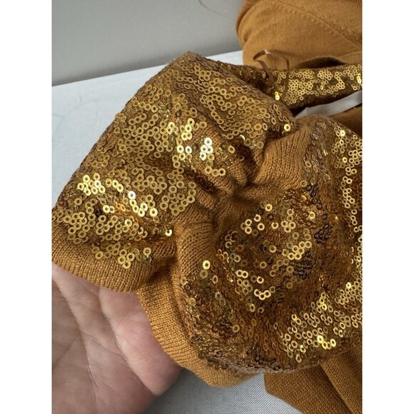 &Soft surroundings nwt xl lightweight cowl neck sequin Gold sweater knit Glam - Picture 6 of 6